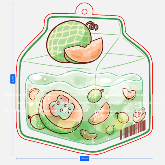Green Milk Box Acrylic Epoxy Keychain