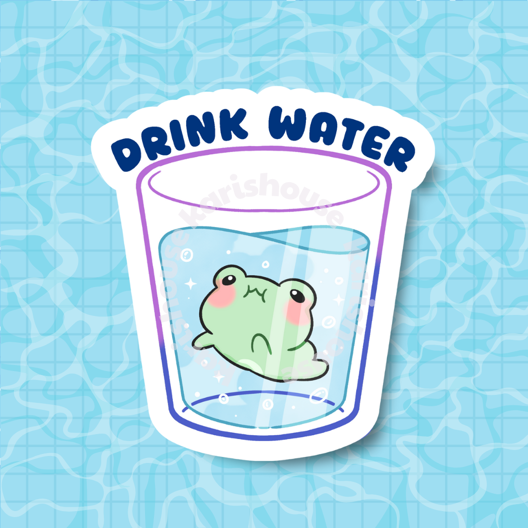 Drink Water Sticker Die Cut
