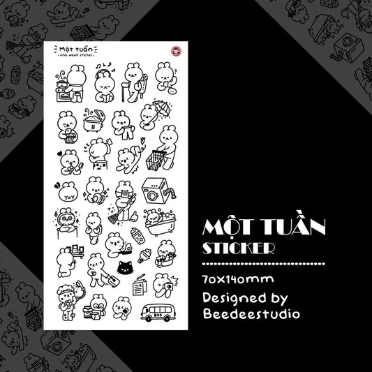 One Week Sticker Sheet - Bee Dee Studio