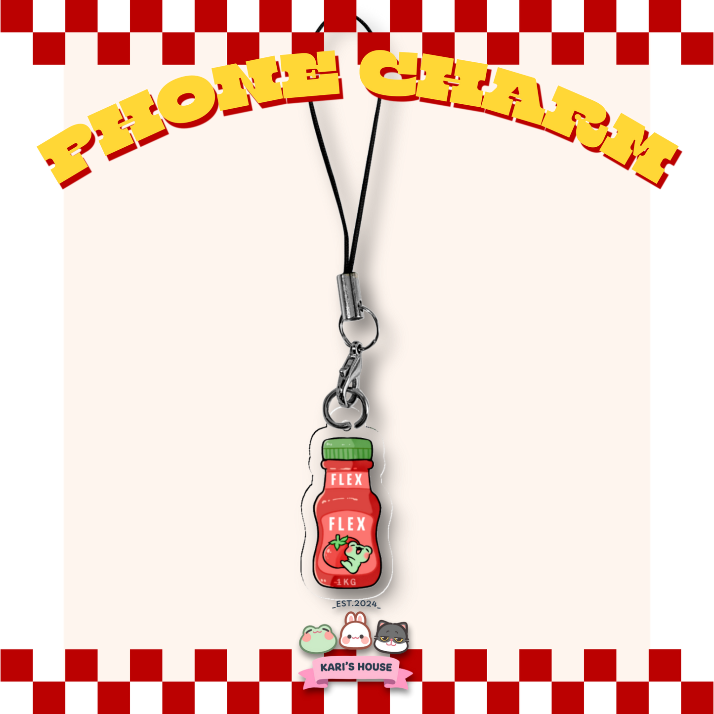 Ketchup Flex Phone Charm