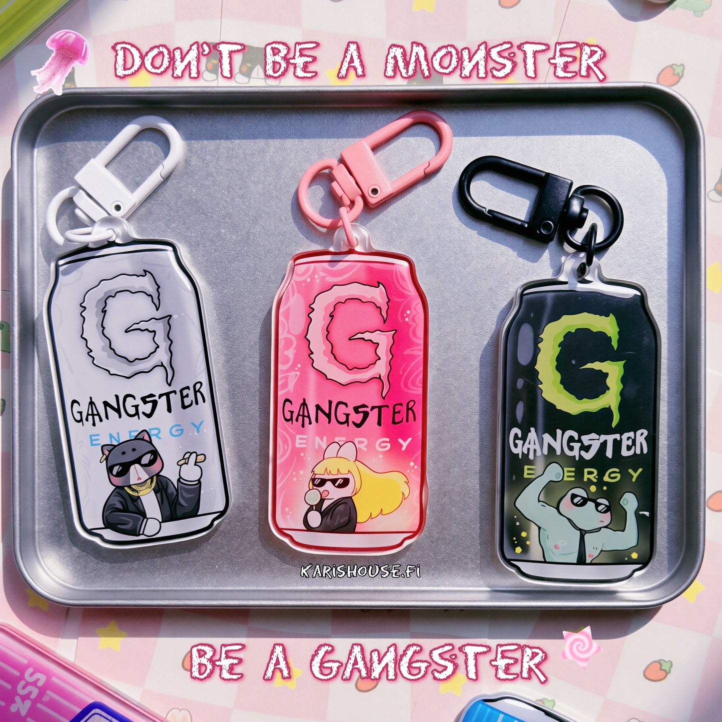 Gangster Drinks Acrylic Epoxy Keychain