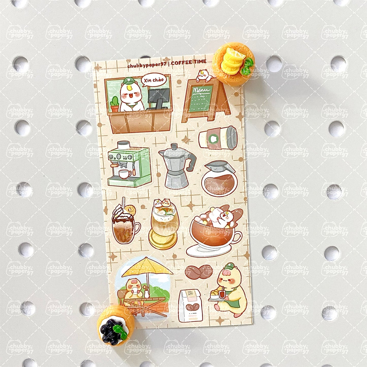 Coffee Time Sticker Sheet - Chubby