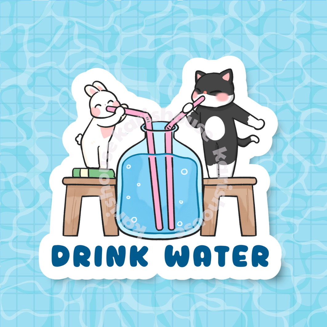 Drink Water Sticker Die Cut