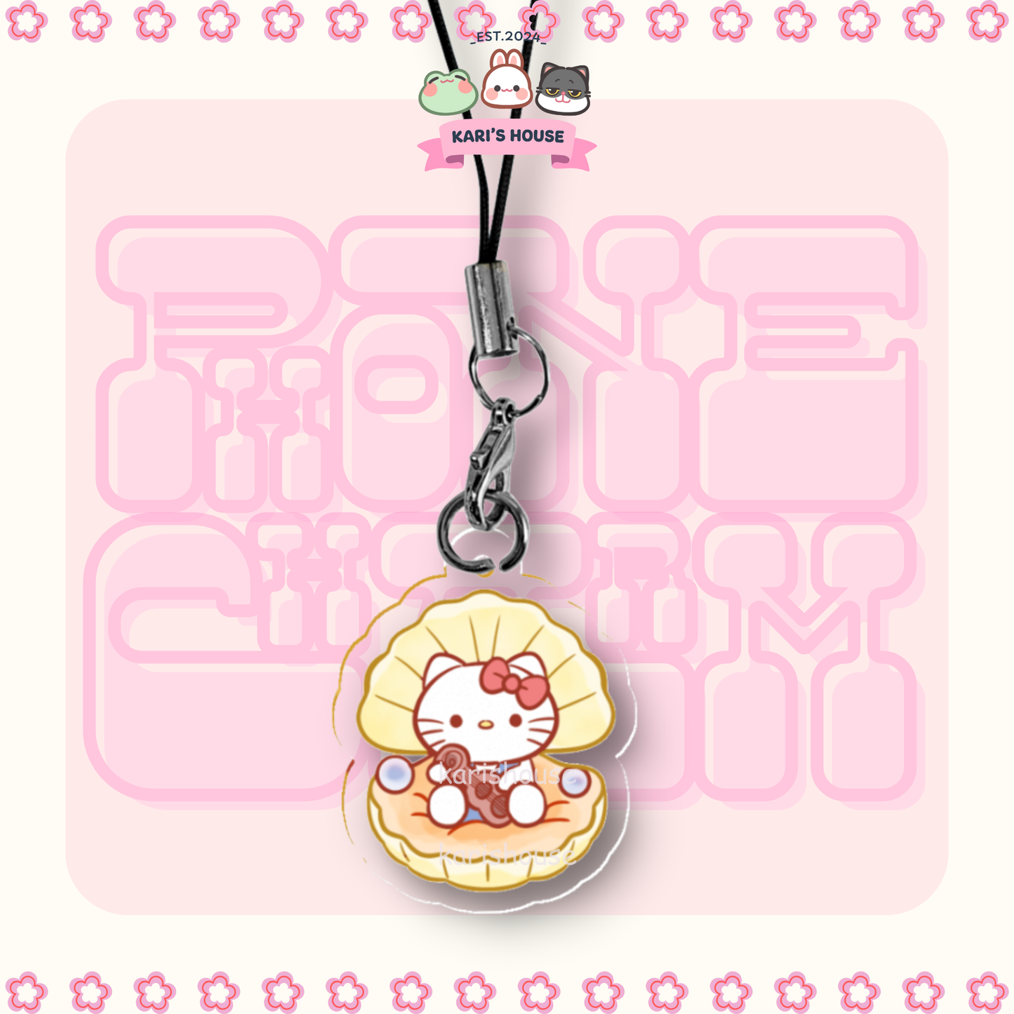 Shell Hello Kitty Phone Charm