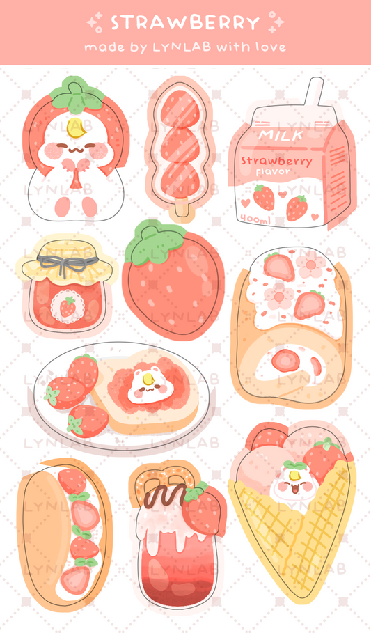 Strawberry Sticker Sheet - LynLab
