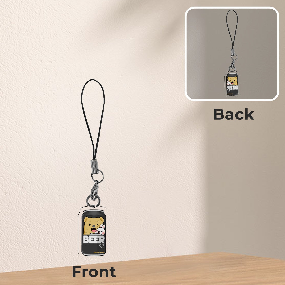Bear Beer Phone Charm