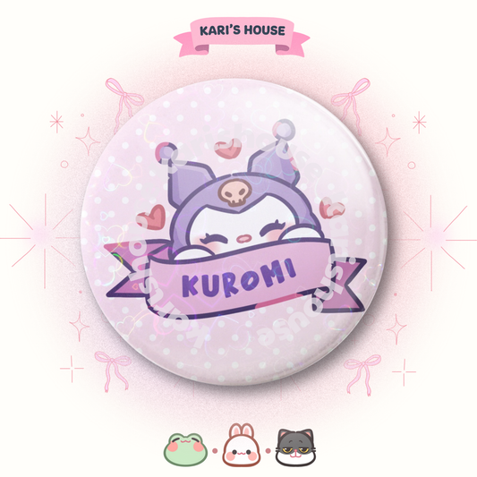 Kuromi Name Tag Badge/Button Pin