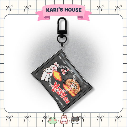 Black Spicy Noodle Acrylic Epoxy Keychain