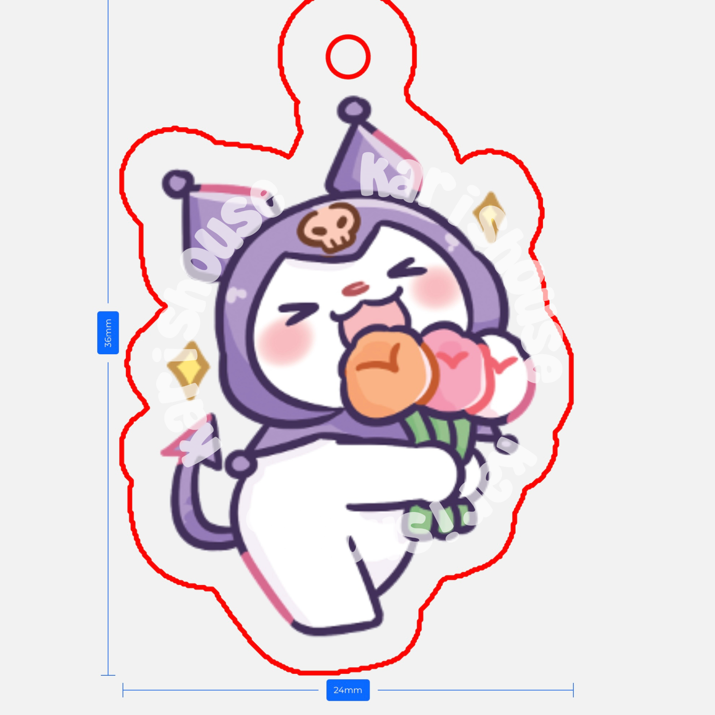 Flowers Kuromi Phone Charm