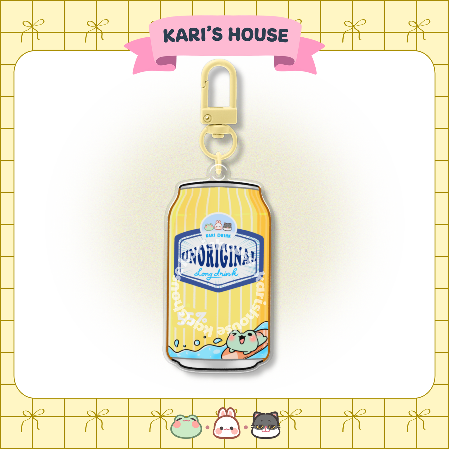 Unoriginal Yellow Drink Acrylic Epoxy Keychain