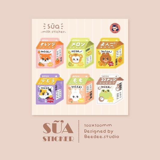 Milk Sticker Sheet - Bee Dee Studio