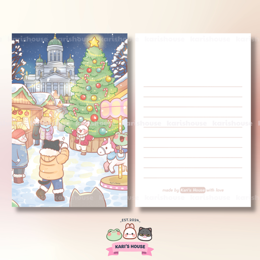 Xmas Market Postcard