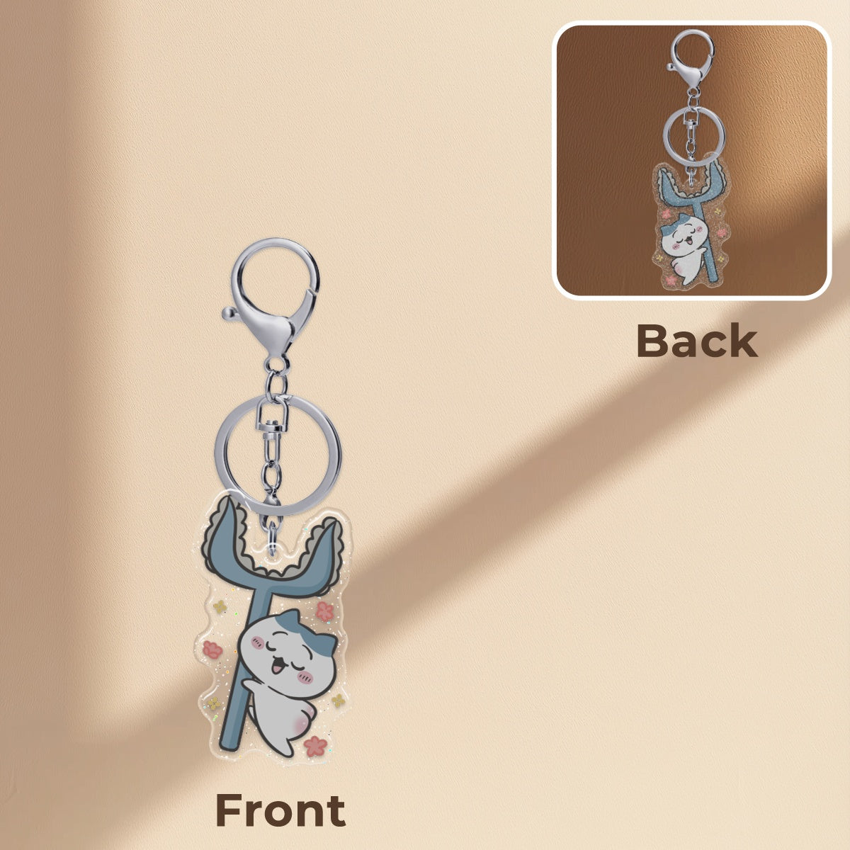 Hachiware Dance Acrylic Epoxy Keychain
