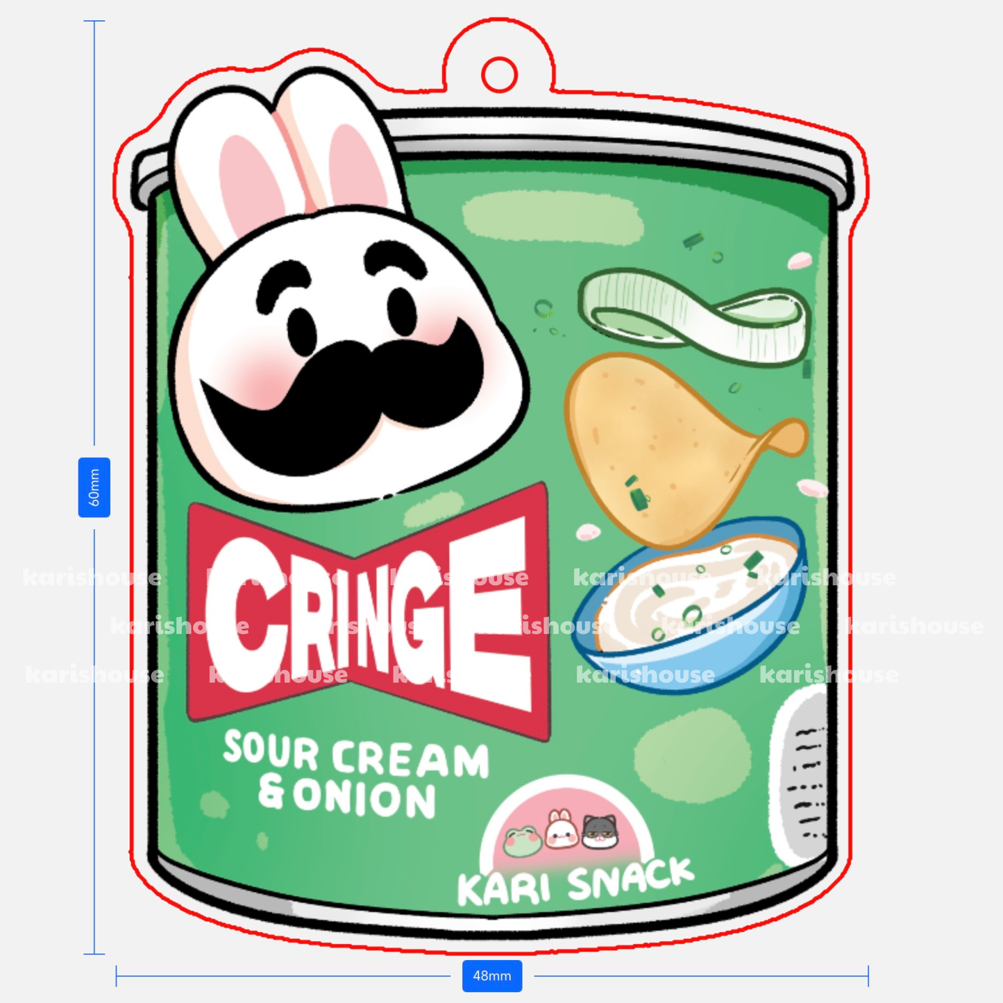 Cringe Acrylic Epoxy Keychain