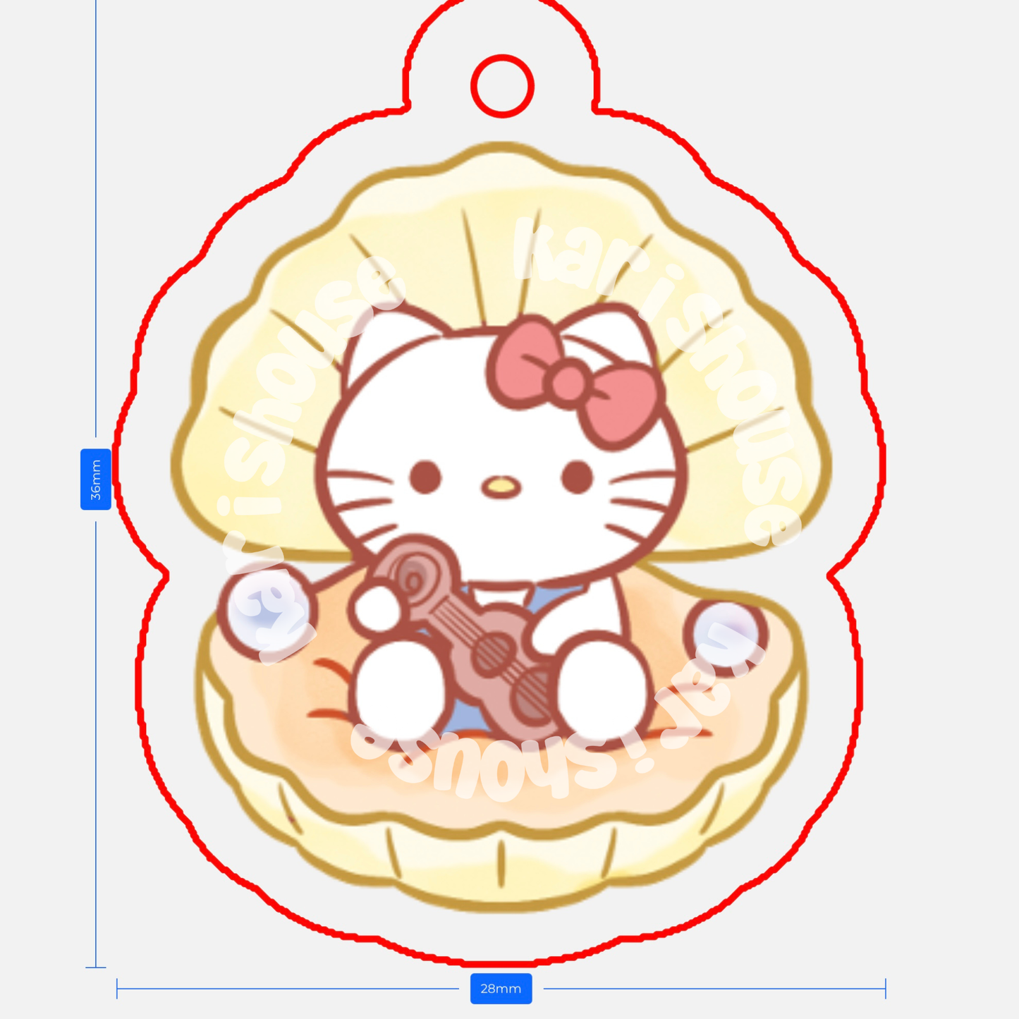 Shell Hello Kitty Phone Charm