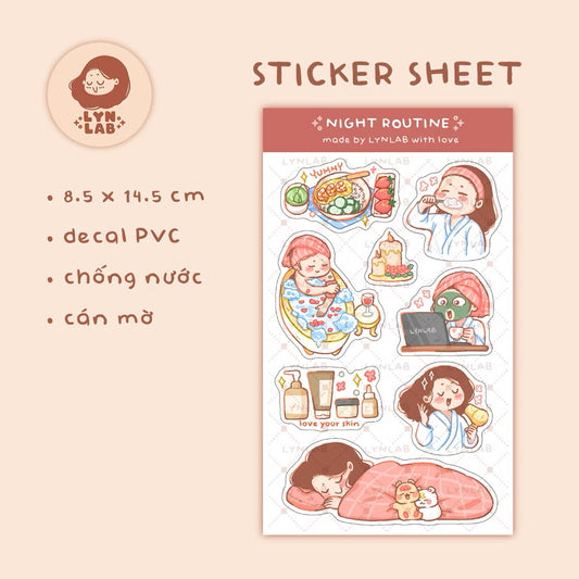 Night Routine Sticker Sheet - LynLab