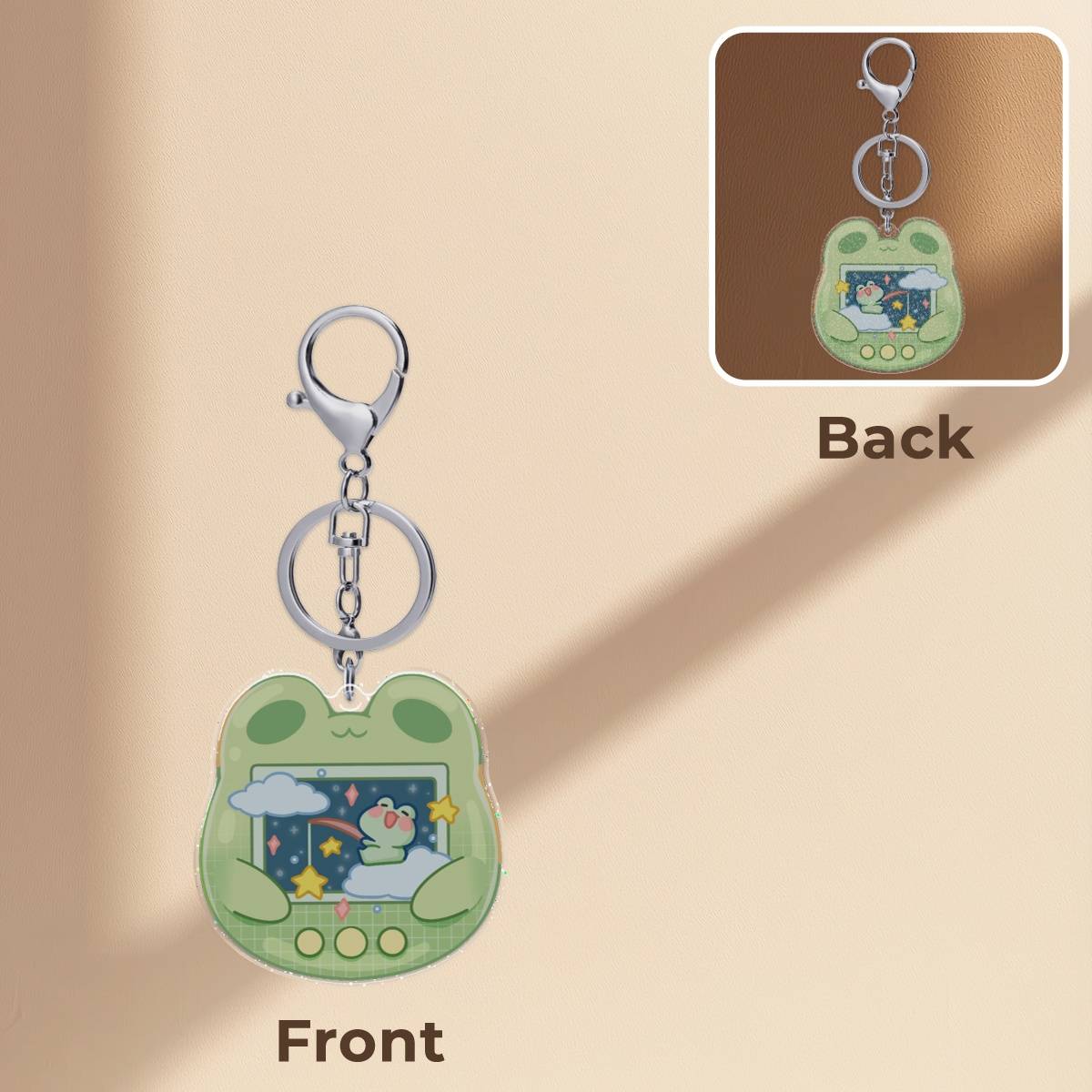 Froggy Tamagotchi Acrylic Epoxy Keychain
