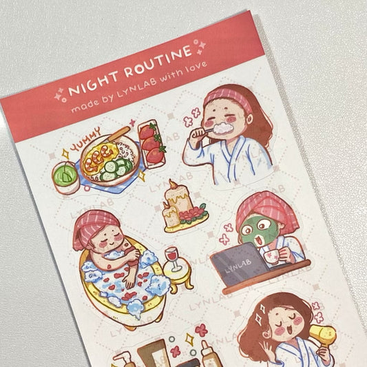 Night Routine Sticker Sheet - LynLab