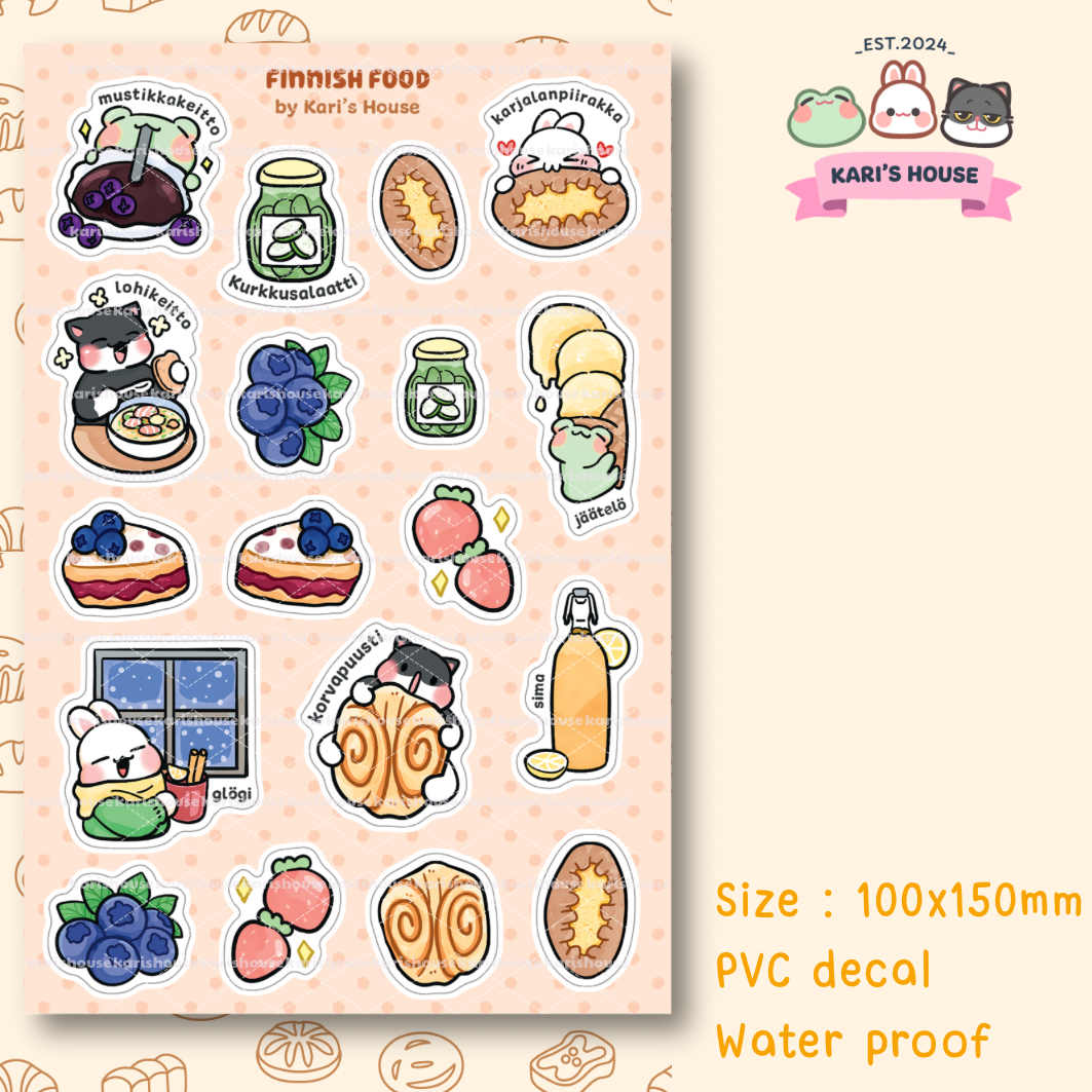 Finnish Food Sticker Sheet