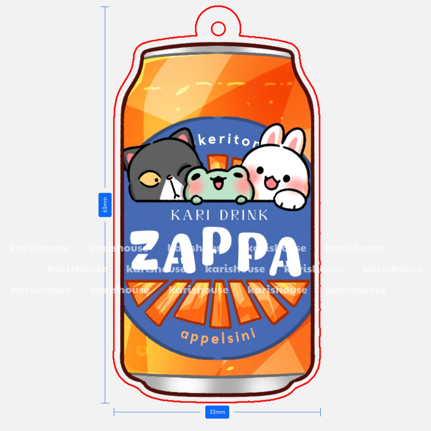 Zappa Acrylic Epoxy Keychain
