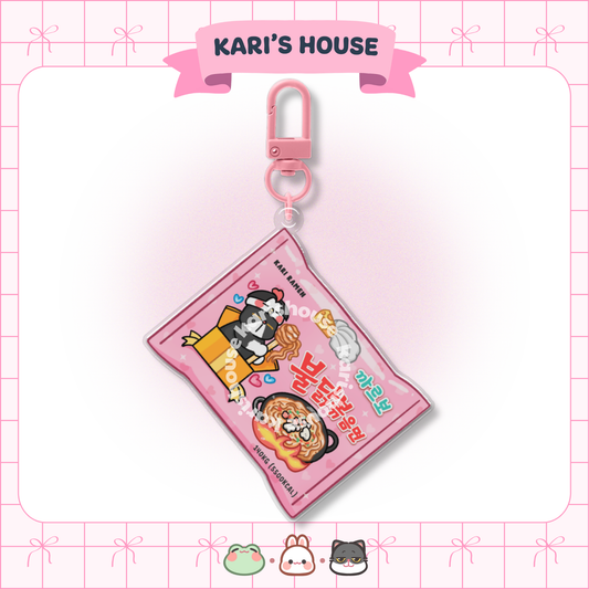 Pink Spicy Noodle Acrylic Epoxy Keychain