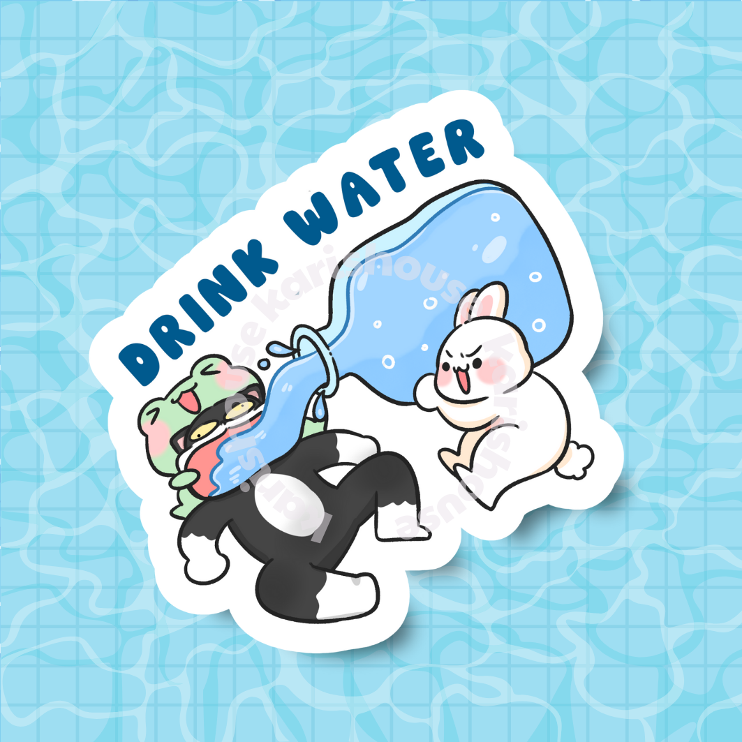 Drink Water Sticker Die Cut