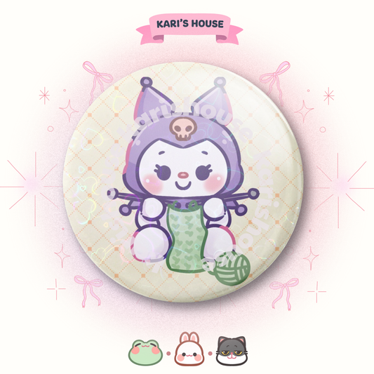 Kuromi Crochet Badge/Button Pin