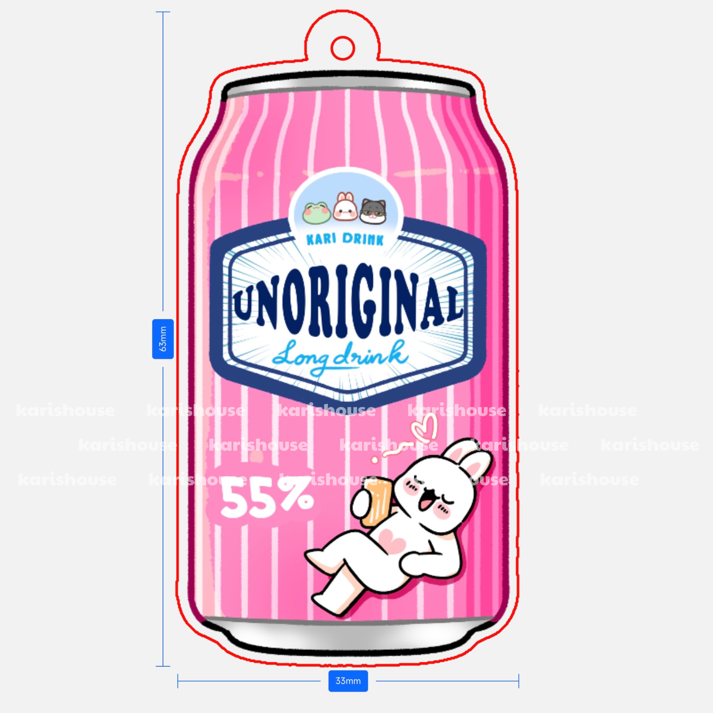 Unoriginal Pink Drink Acrylic Epoxy Keychain