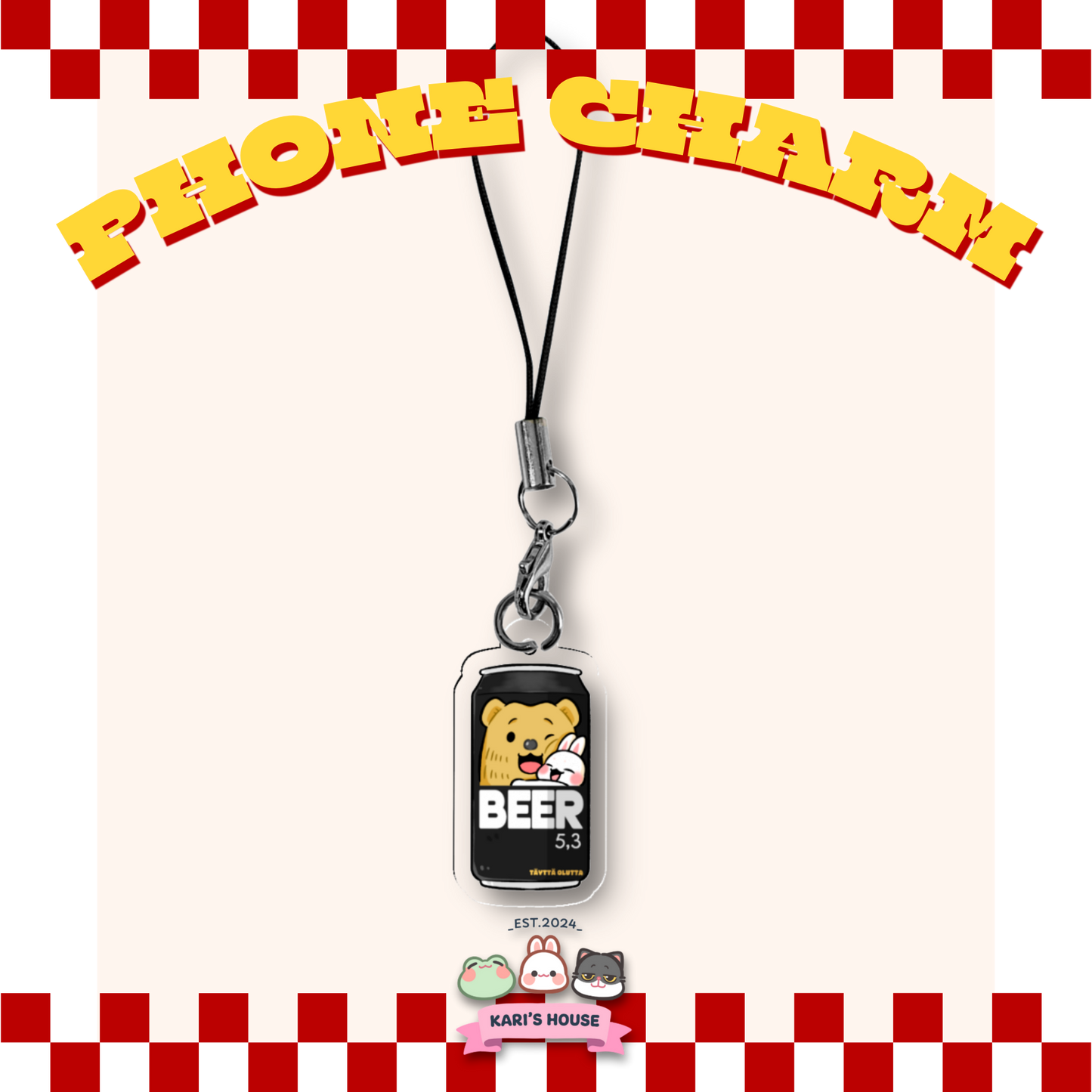 Bear Beer Phone Charm