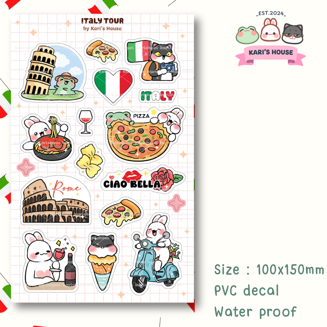 Italy Tour Sticker Sheet