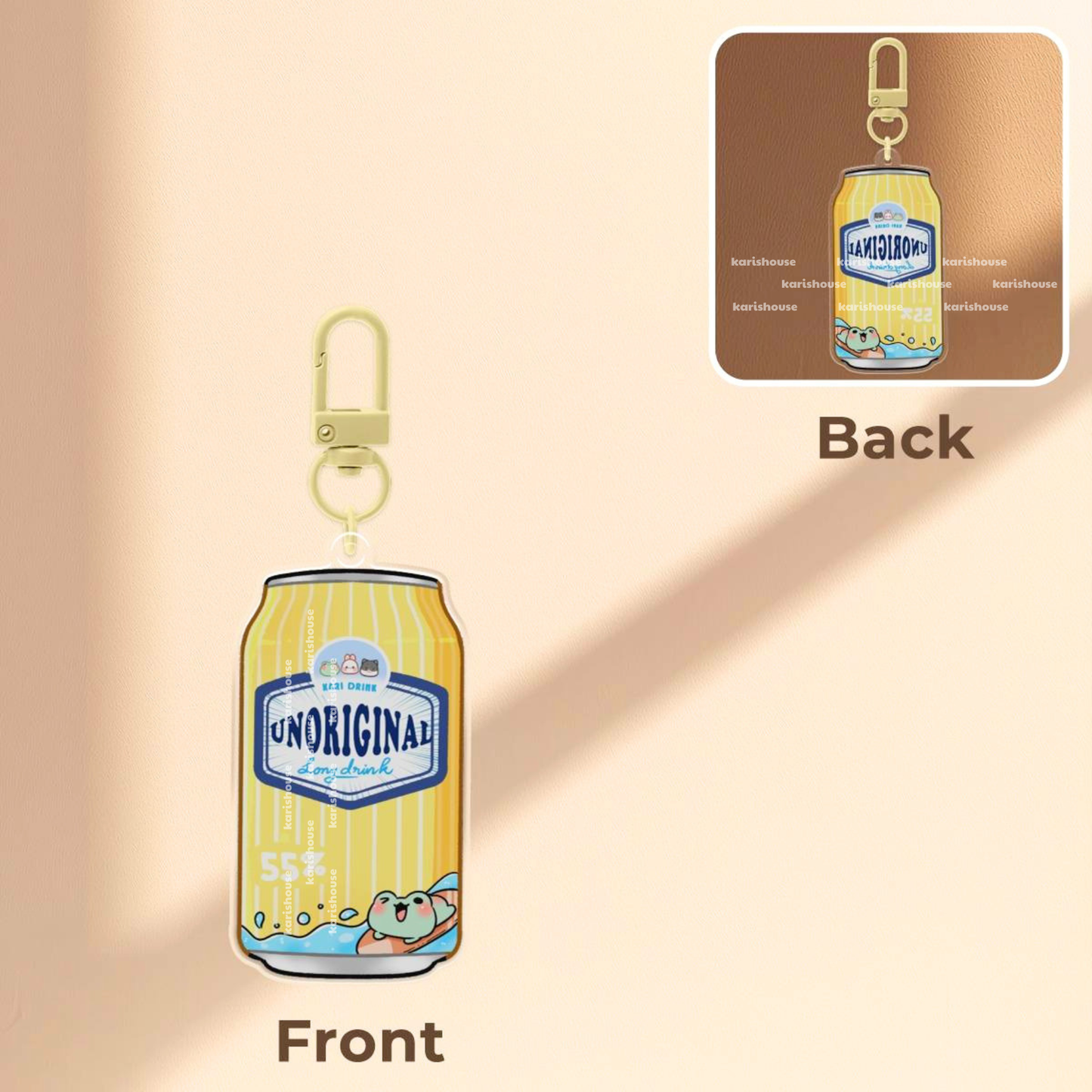 Unoriginal Yellow Drink Acrylic Epoxy Keychain