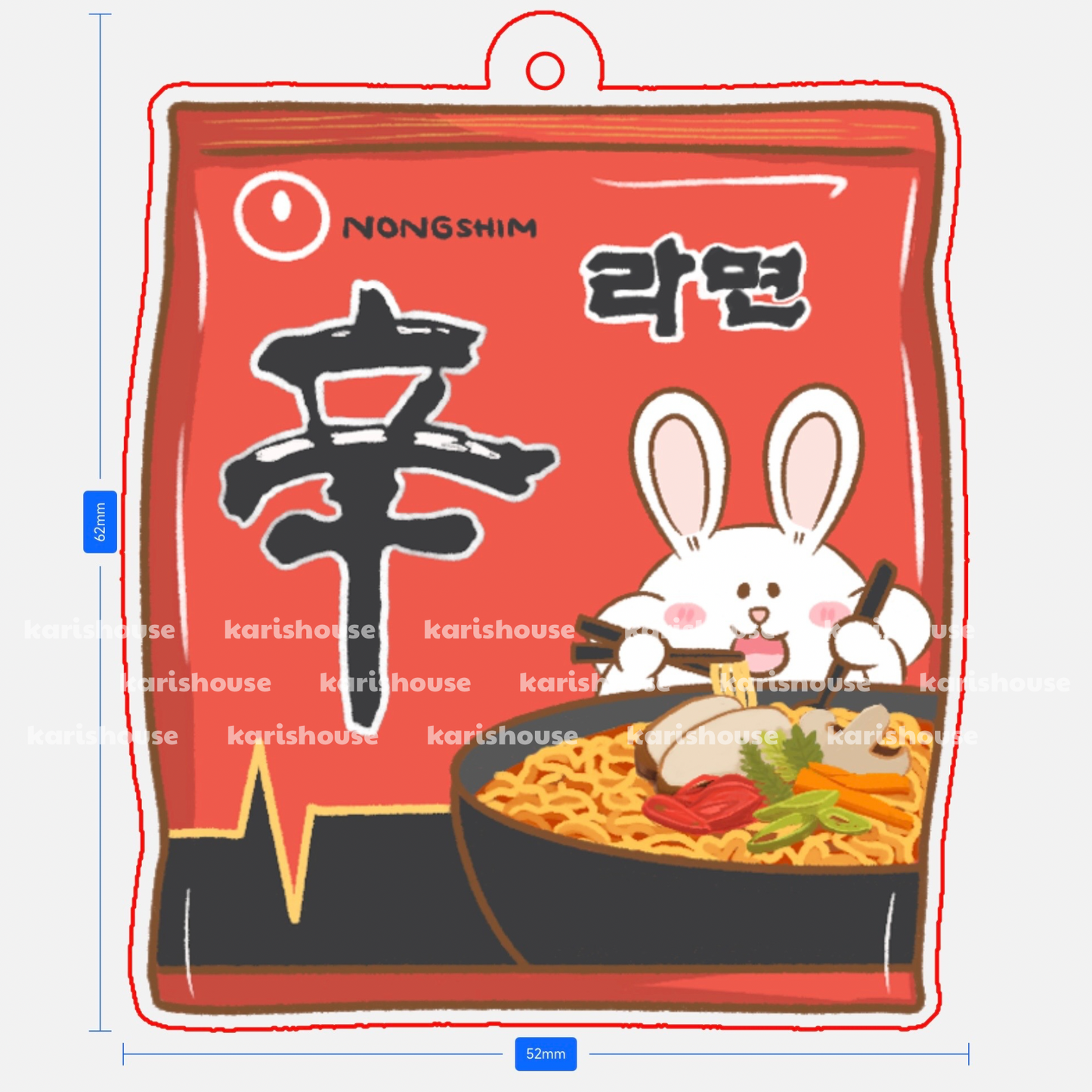 Nongshim Noodle Acrylic Epoxy Keychain