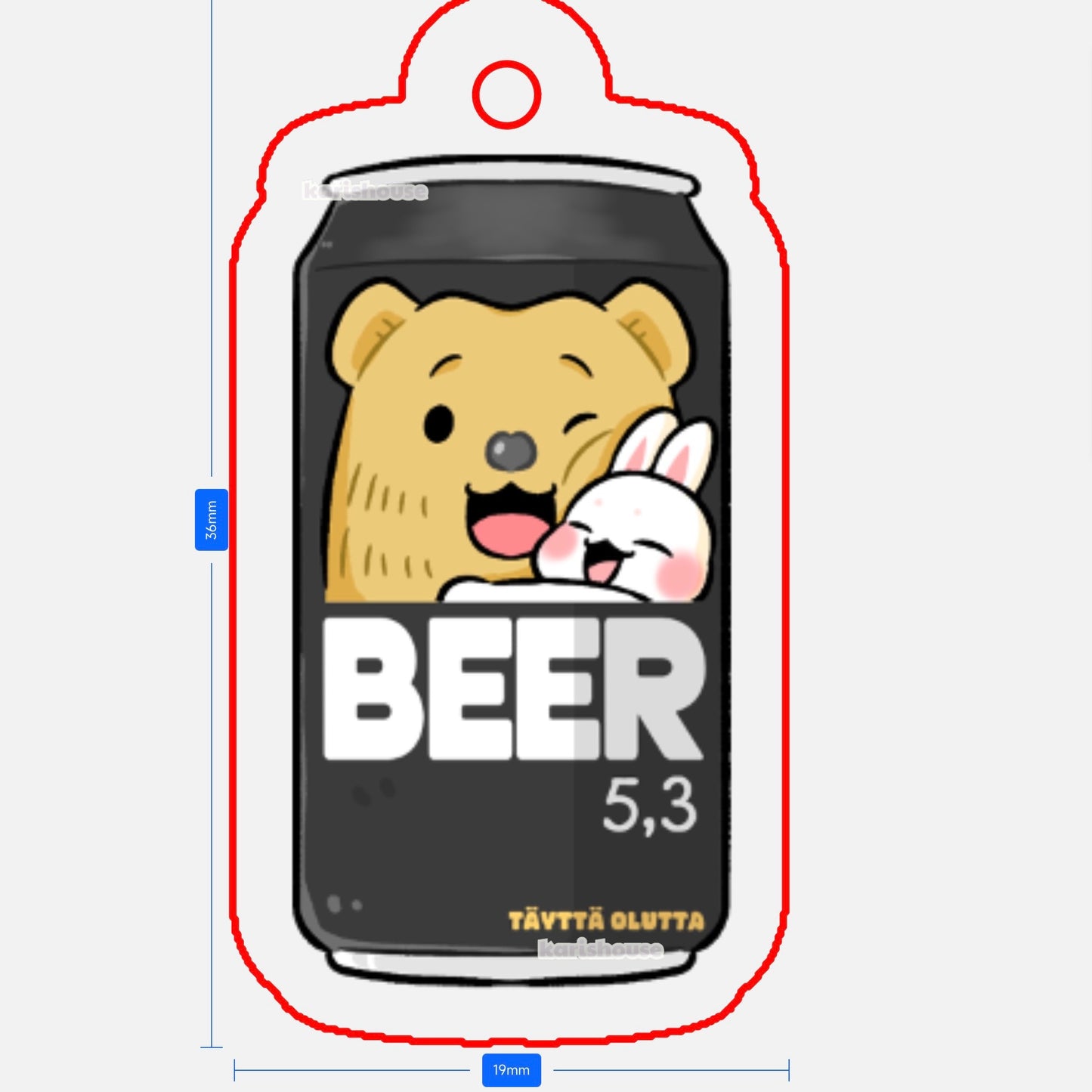 Bear Beer Phone Charm