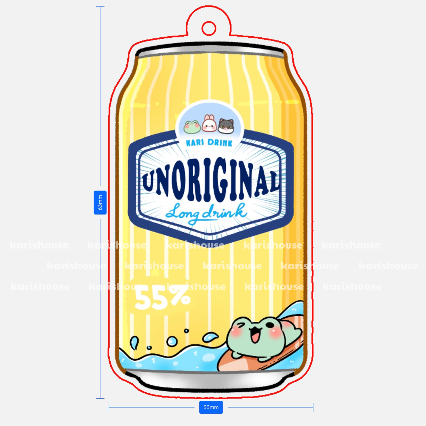 Unoriginal Yellow Drink Acrylic Epoxy Keychain