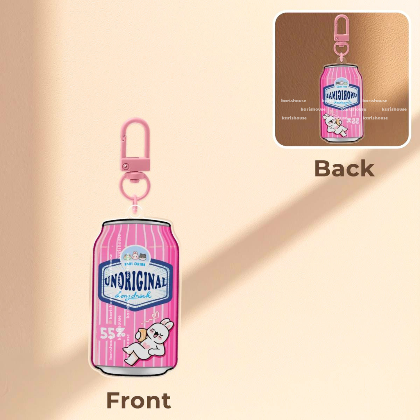 Unoriginal Pink Drink Acrylic Epoxy Keychain