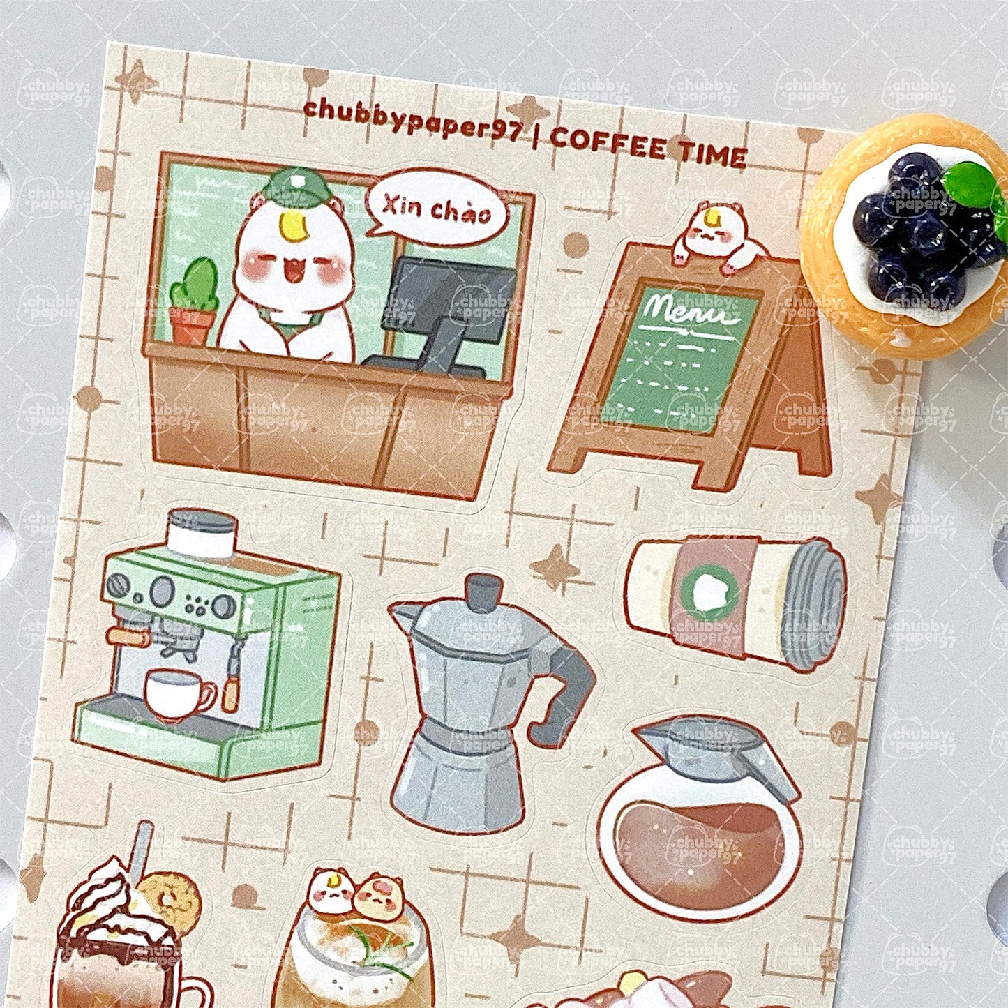 Coffee Time Sticker Sheet - Chubby