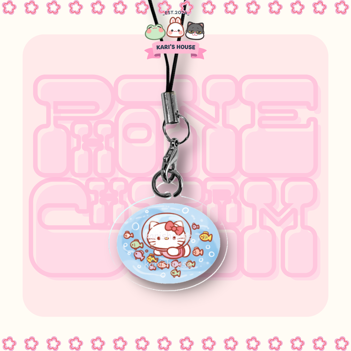 Swimming Hello Kitty Phone Charm