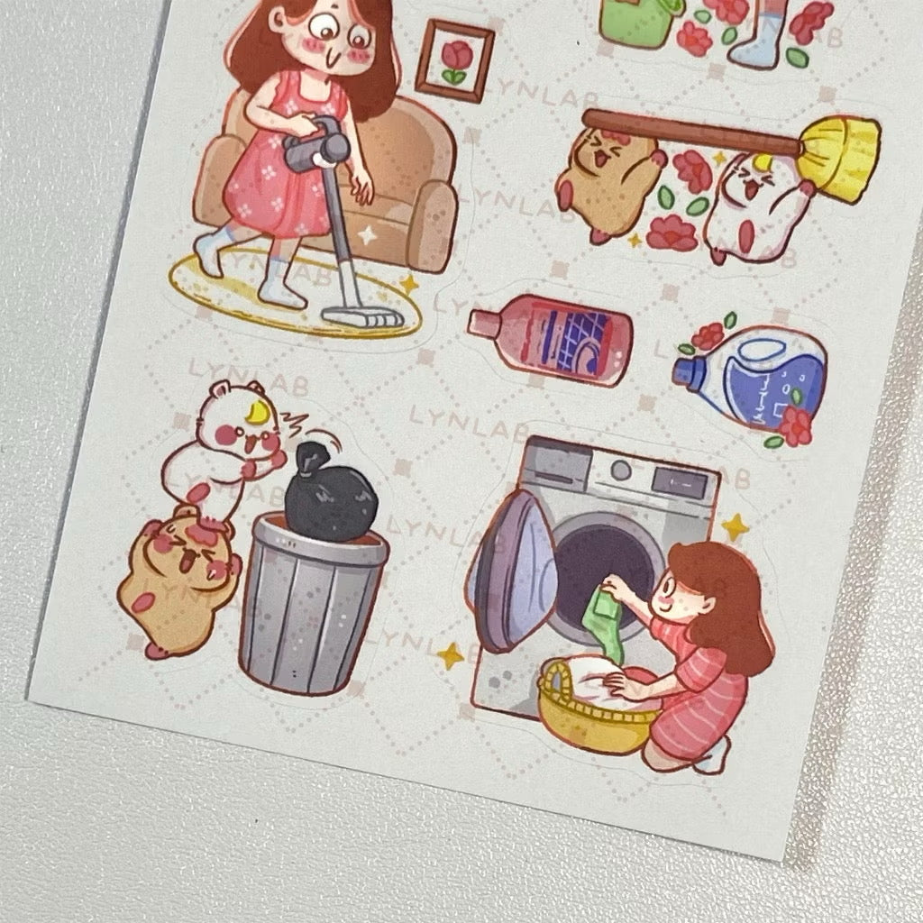 Cleaning Day Sticker Sheet - LynLab