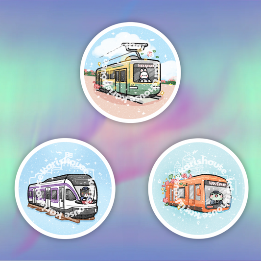 Helsinki Transportation Sticker Die Cut