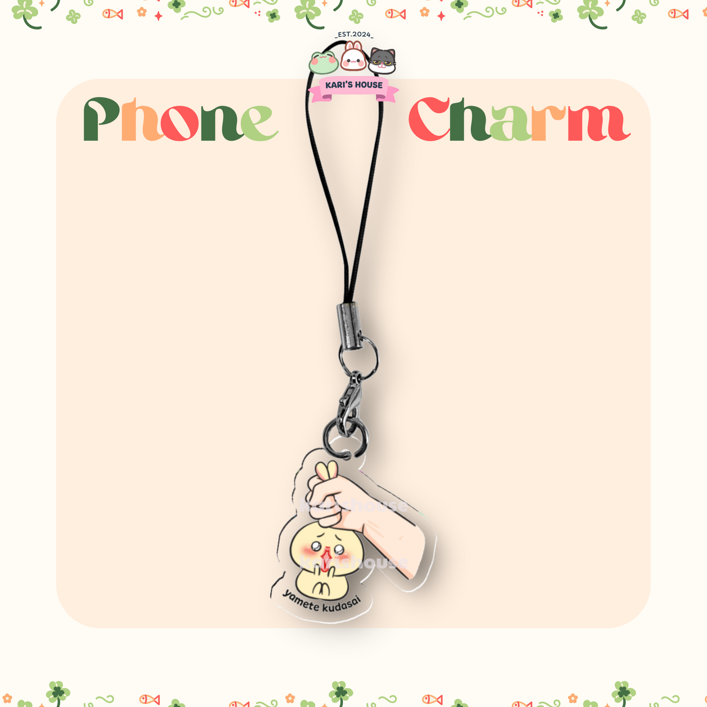 Usagi Yamete Phone Charm