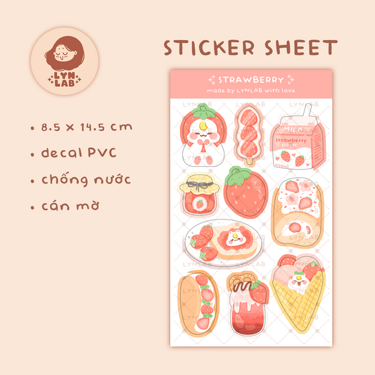 Strawberry Sticker Sheet - LynLab