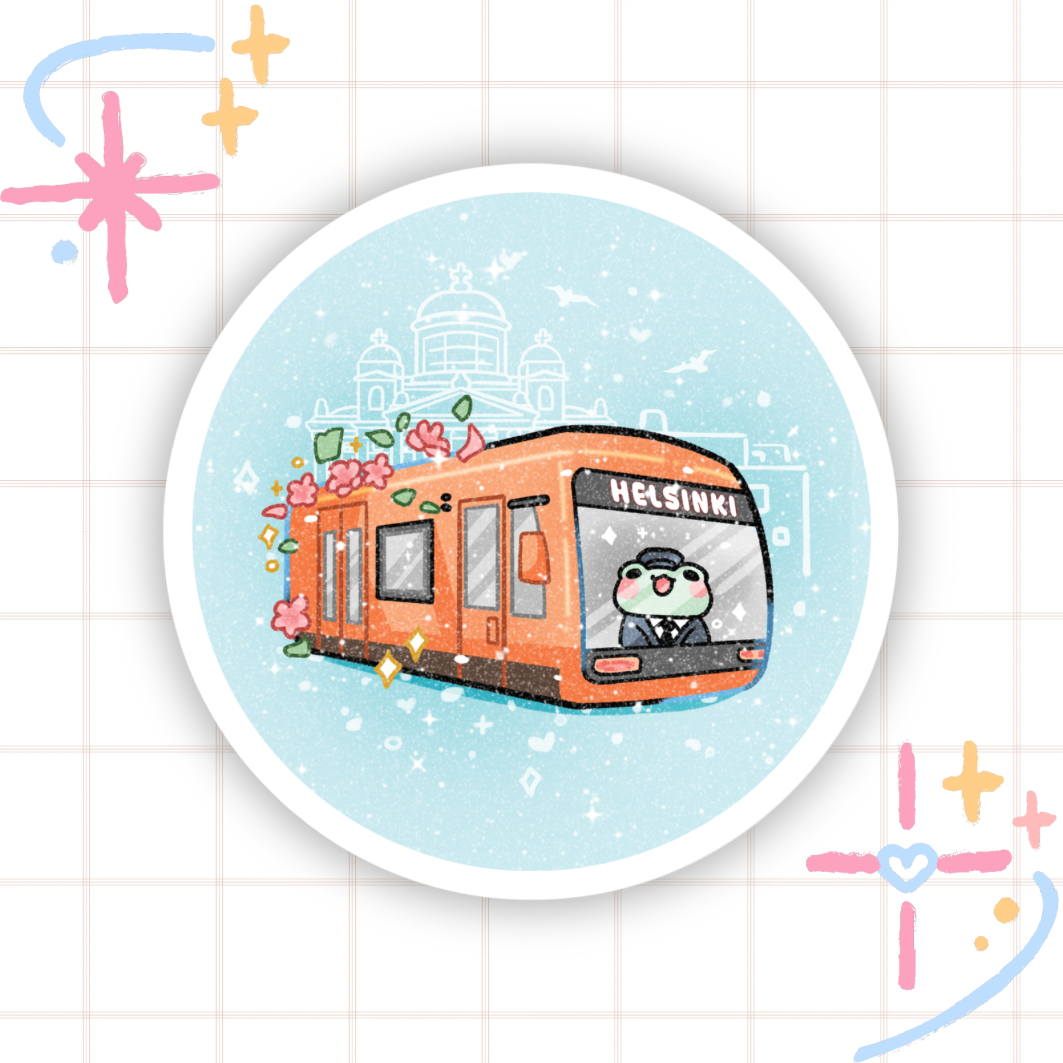 Helsinki Transportation Sticker Die Cut