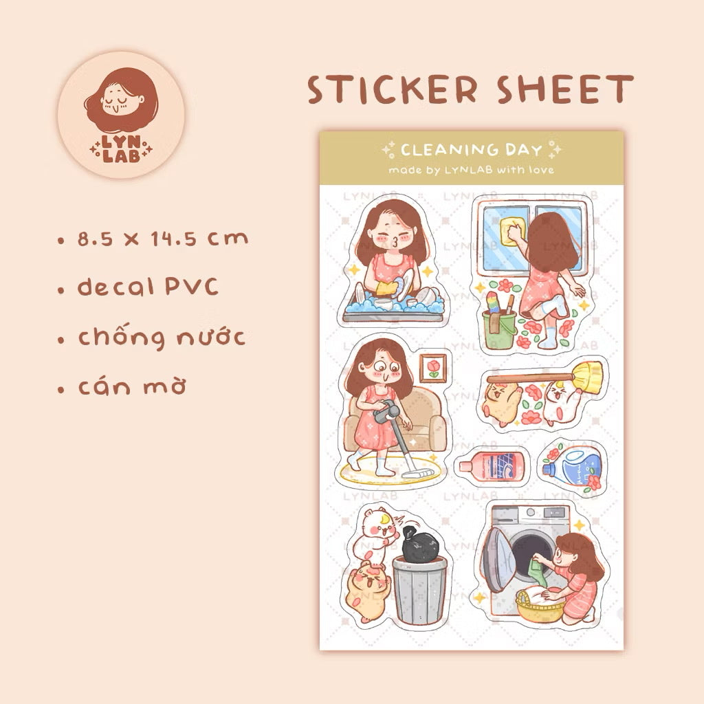 Cleaning Day Sticker Sheet - LynLab