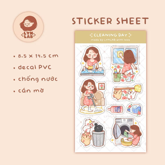 Cleaning Day Sticker Sheet - LynLab