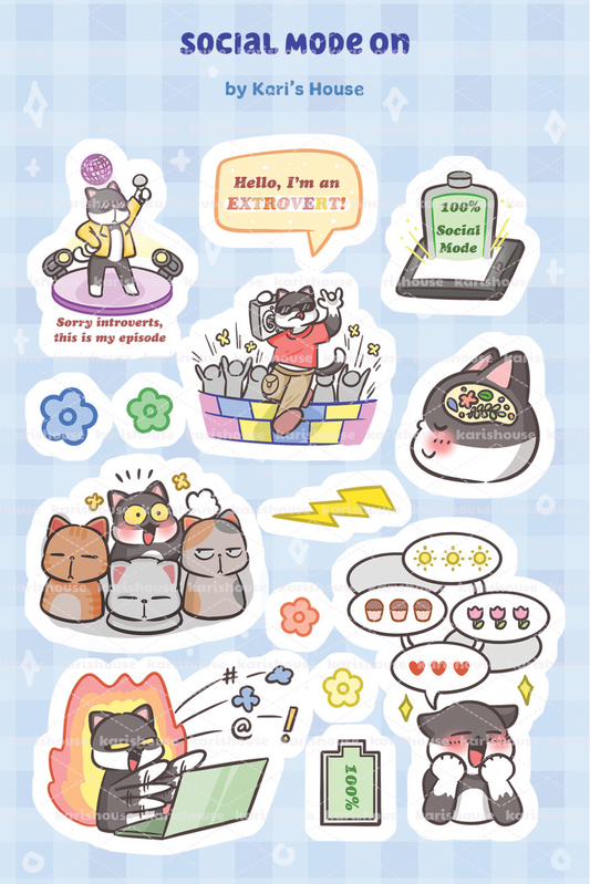 Social Mode On Sticker Sheet