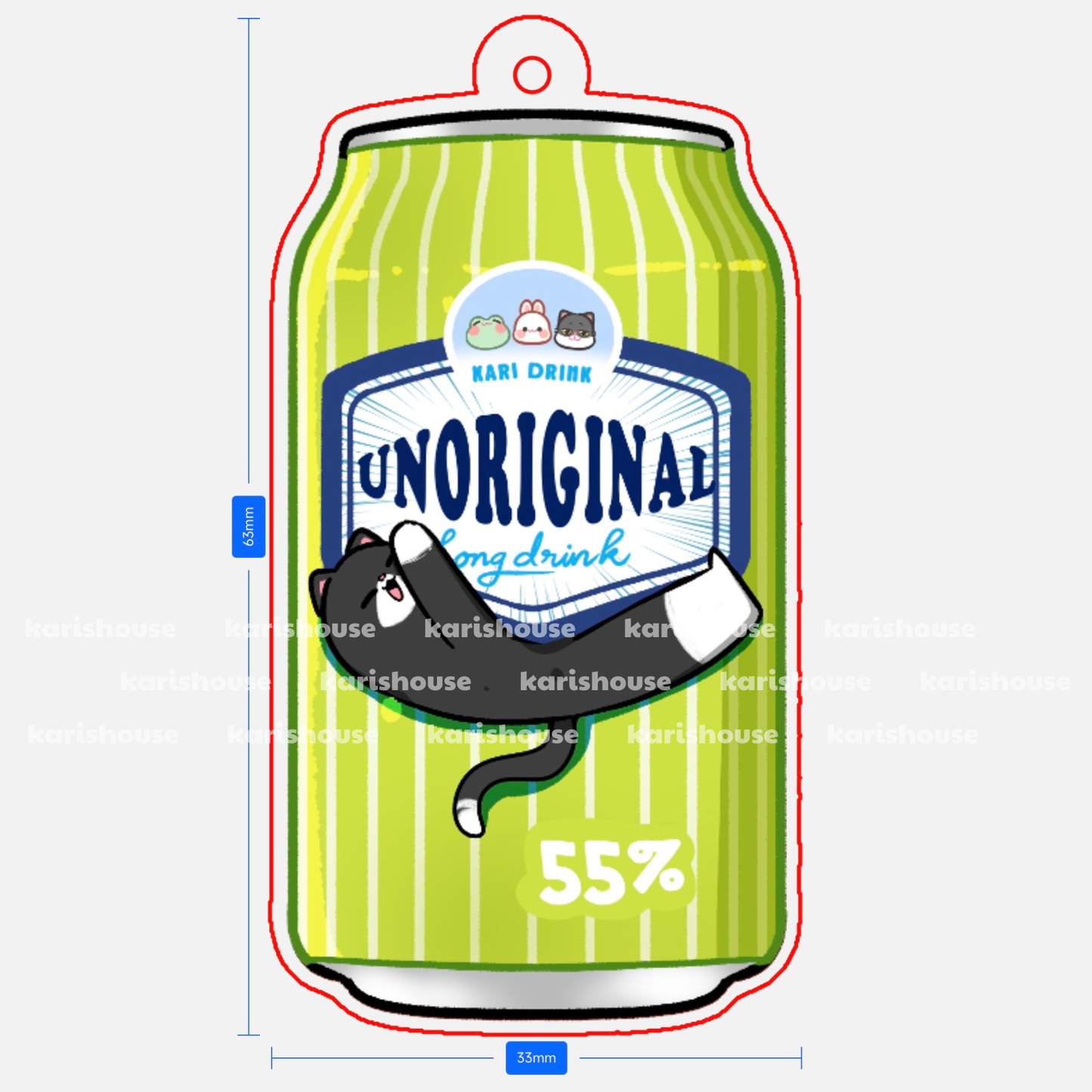 Unoriginal Green Drink Acrylic Epoxy Keychain