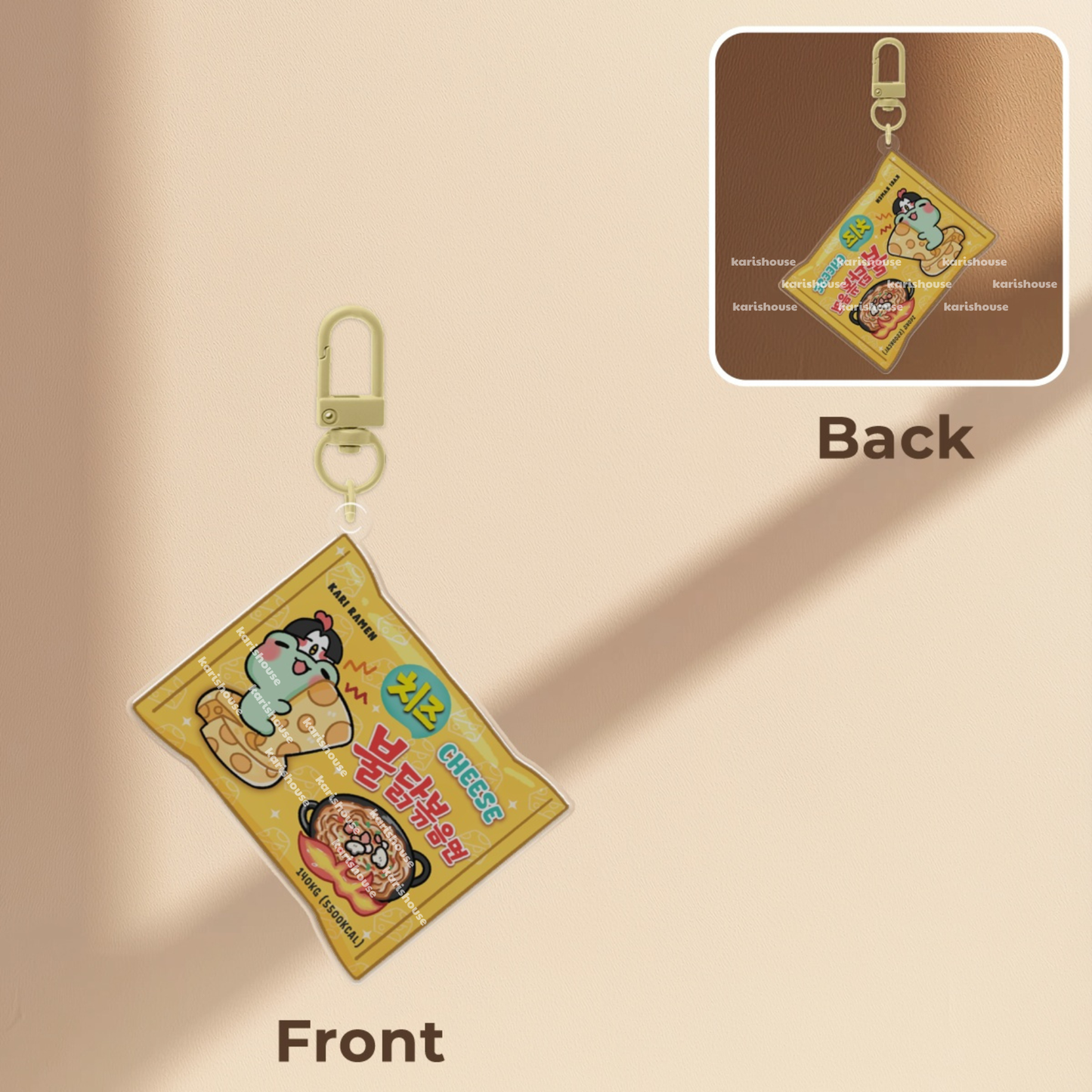 Yellow Spicy Noodle Acrylic Epoxy Keychain