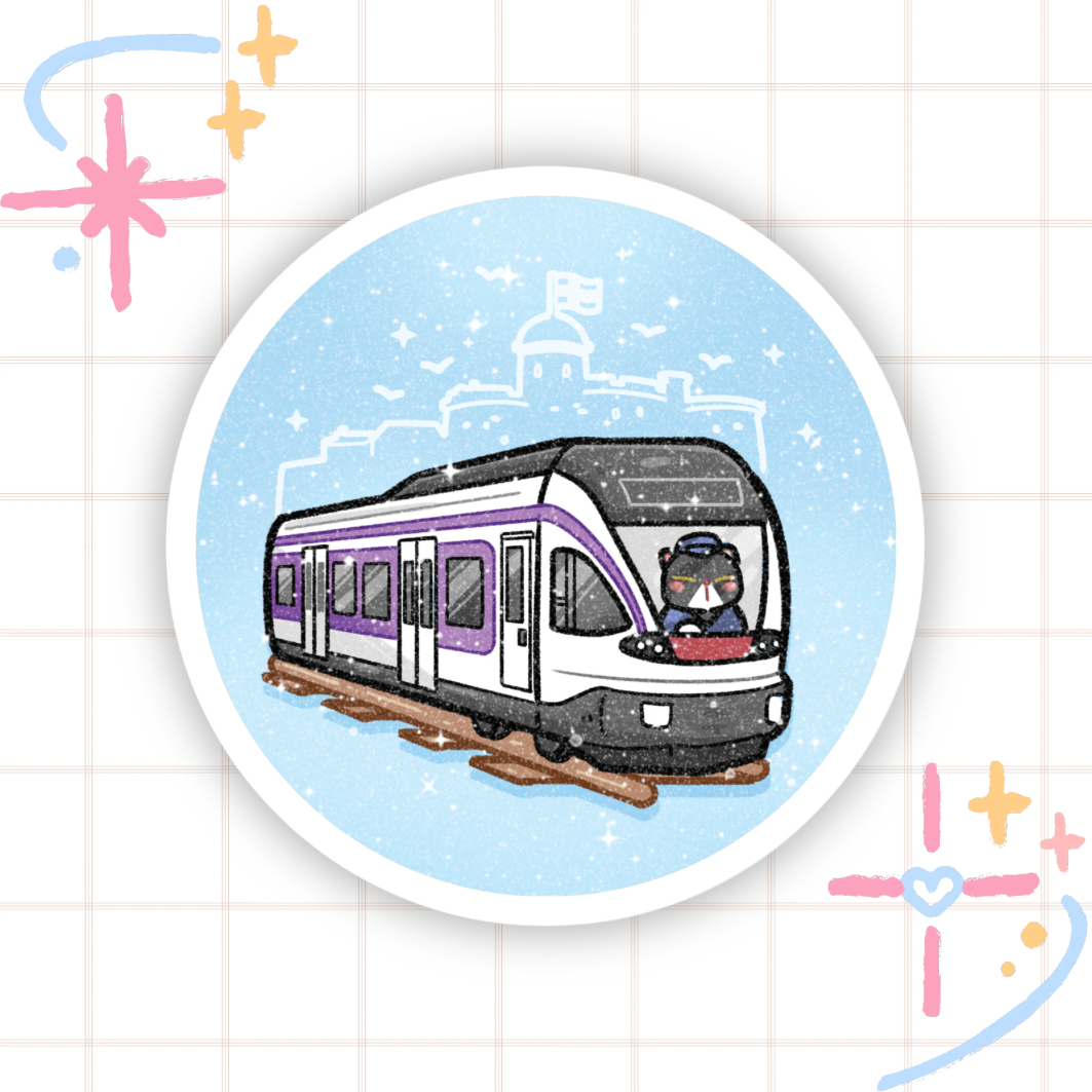 Helsinki Transportation Sticker Die Cut