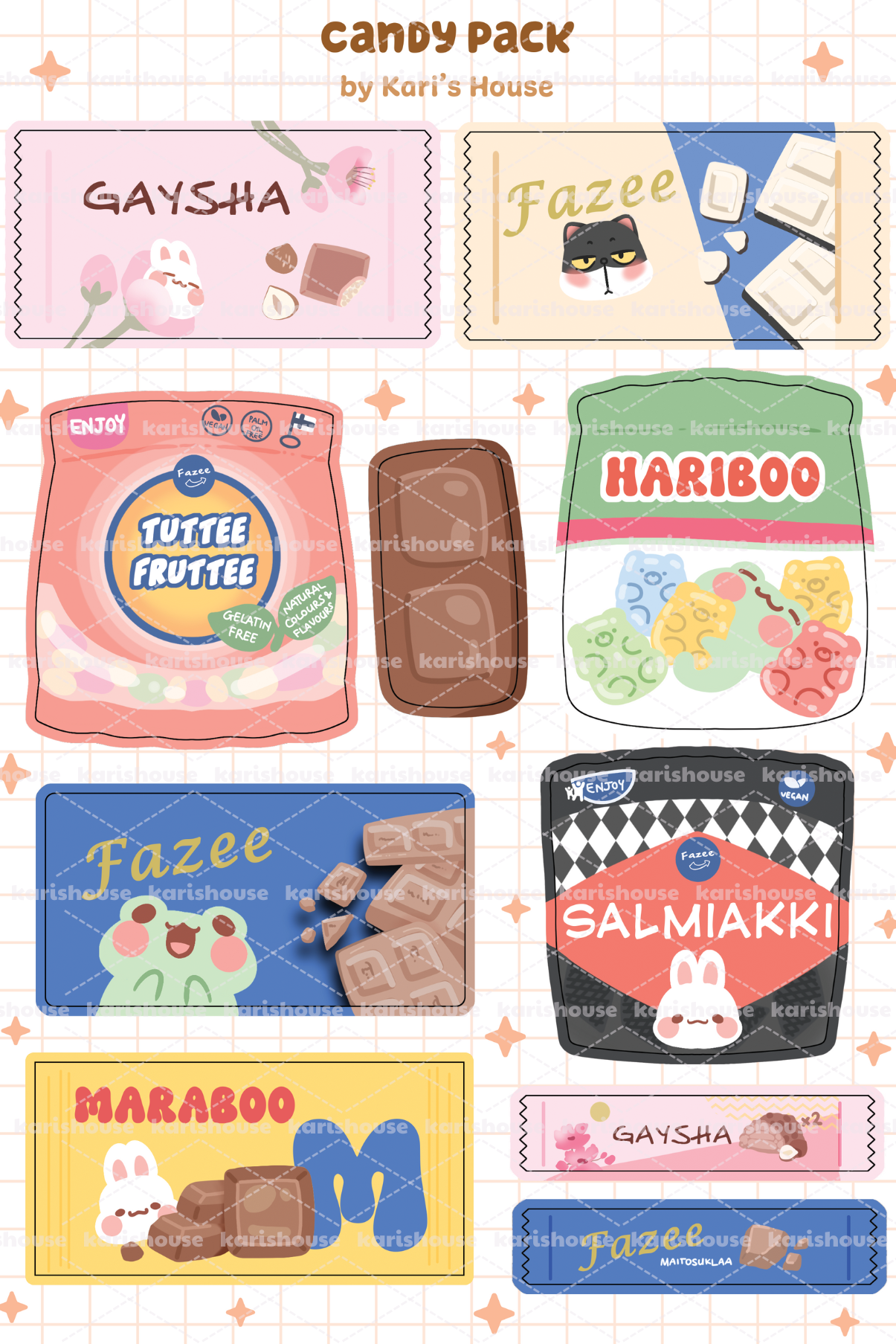 Candy Pack Sticker Sheet