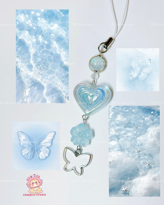 Light Blue Heart Phonecharm